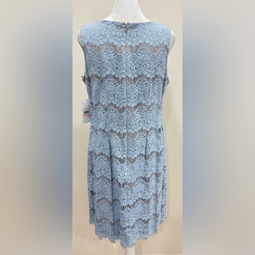 NWT Jessica Howard Women's Medallion Lace Sheath Dress Blue Size 10 - Picture 4 of 9